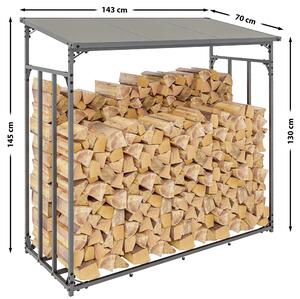 Stojan na palivové dřevo Crook - hliník | 145x143x70 cm