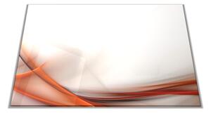 Skleněné prkénko abstrakt oranžová vlna - 30x20cm