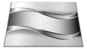 Skleněné prkénko abstrakt stříbrná vlna - 30x20cm
