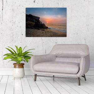 Obraz západu slunce na pláži (70x50 cm)