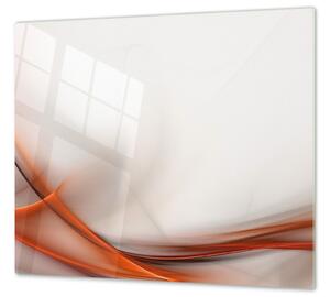 Ochranná deska abstrakt oranžová vlna - 52x60cm / S lepením na zeď