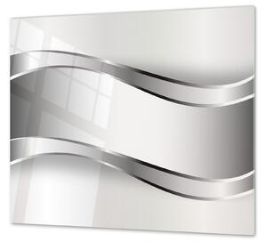 Ochranná deska abstrakt stříbrná vlna - 50x70cm / S lepením na zeď