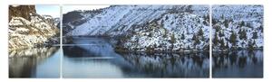 Obraz - zimní krajina s jezerem (170x50 cm)