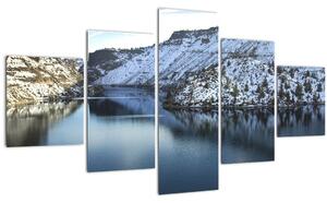 Obraz - zimní krajina s jezerem (125x70 cm)