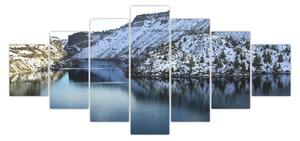 Obraz - zimní krajina s jezerem (210x100 cm)