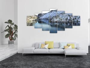 Obraz - zimní krajina s jezerem (210x100 cm)