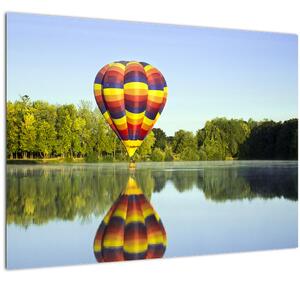 Obraz horkovzdušného balónu na jezeře (70x50 cm)