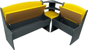 Casarredo - Komfort nábytek Rohová jídelní lavice PRIME šedý grafit/hořčicová