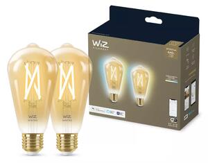 Philips Wiz Tunable white 8719514551077 LED žárovka Filament E27 ST64 7W/640lm 2000-5000K jantarová 2-set