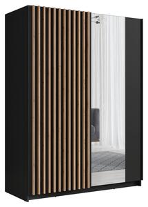 Šatní skříň GOZELLO dub artisan/černá, šířka 151 cm