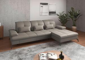 ROHOVÁ SEDAČKA, textil, kůže, šedá Sit & More - Sedací soupravy, Online Only