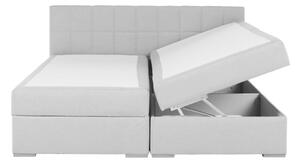 TEMPO Boxspringová postel 180x200, světle šedá, FERATA KOMFORT
