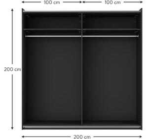 Modulární šatní skříň s posuvnými dveřmi Simone, šířka 200 cm, různé varianty