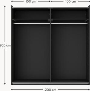 Modulární šatní skříň s posuvnými dveřmi Simone, šířka 200 cm, různé varianty