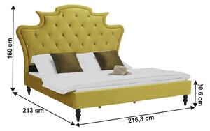 Luxusní postel, zlatá Velvet látka, 180x200, REINA