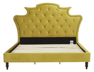 Luxusní postel, zlatá Velvet látka, 180x200, REINA