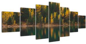 Obraz lesního jezera (210x100 cm)