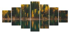 Obraz lesního jezera (210x100 cm)