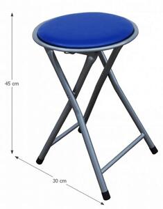 TEMPO Skládací taburet / stolička, modrá, IRMA