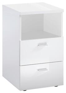 NOČNÍ STOLEK, vysoce lesklá bílá, 35/62/40 cm Carryhome, Online Only