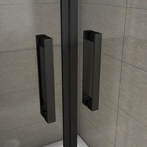H K Sprchové dveře dvoukřídlé BLACK SAFIR D2 90, 86-90 x 200 cm
