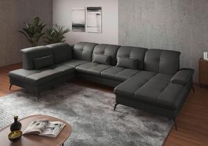 SEDACÍ SOUPRAVA, textil, kůže, antracitová Sit & More - Sedací soupravy, Online Only