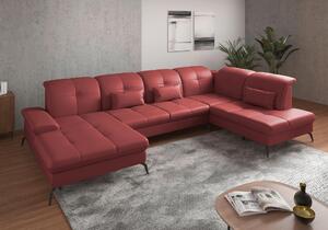 SEDACÍ SOUPRAVA, textil, kůže, červená Sit & More - Sedací soupravy, Online Only