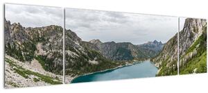 Obraz jezera v horách (170x50 cm)