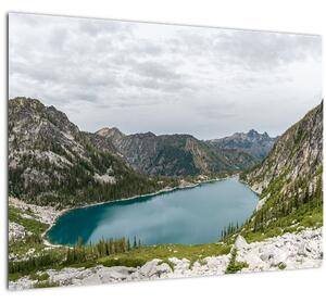 Obraz jezera v horách (70x50 cm)