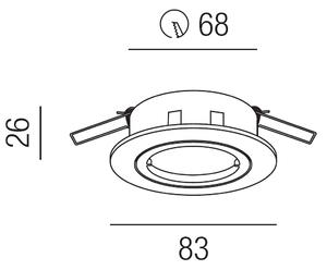 Schrack Podhledové světlo My68 výklopné, kruhové, výřez 68mm, nikl kartáčovaný