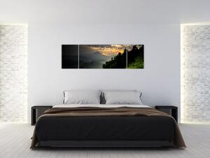 Obraz - zelená horská krajina (170x50 cm)