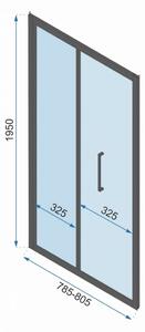 Rea - Sprchové dveře Rapid Fold - černá/transparentní - 80x195 cm L/P