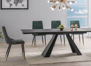 Casarredo Designová jídelní židle PIANO, velvet zelená/kov černá/zlatá