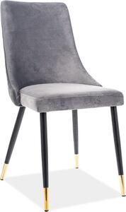 Casarredo Designová jídelní židle PIANO, velvet šedá/kov černá/zlatá