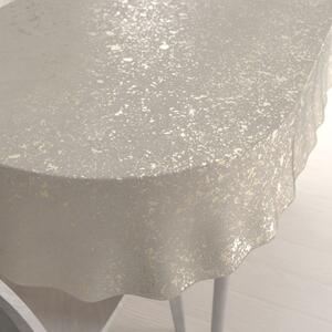 Biante Velký sametový oválný ubrus Isabela IBL-001 Gold Design krémový 160x220 cm