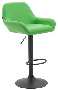 Barová stolička Braga ~ koženka, černá podnož - Zelená