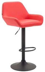 Barová stolička Braga ~ koženka, černá podnož - Červená