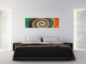 Abstraktní obraz - barevná spirála (170x50 cm)