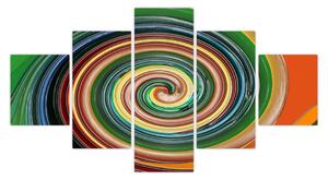 Abstraktní obraz - barevná spirála (125x70 cm)