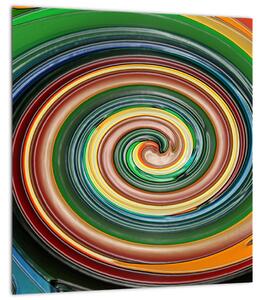 Abstraktní obraz - barevná spirála (30x30 cm)