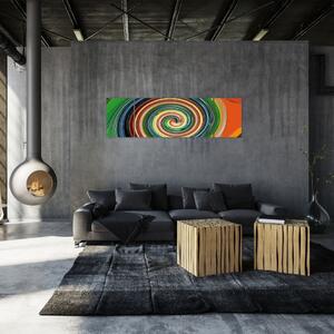 Abstraktní obraz - barevná spirála (170x50 cm)