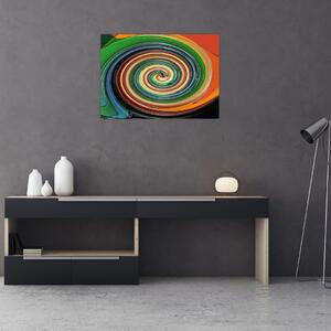 Abstraktní obraz - barevná spirála (70x50 cm)