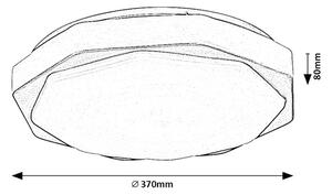 RABALUX 71046 Dettora stropní svítidlo LED D370mm 18W/1150lm 3000+4000+6000K šedá, bílá, stmívatelné, dálkový ovladač