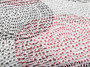 Koupelnová pěnová rohož / předložka PRO-020 Červené a černé kruhy - metráž šířka 65 cm