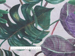 Biante Dekorační obdélníkový ubrus Leona LN-146 Tropické listy s květy na režném 50x100 cm