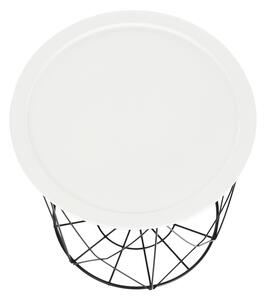 TEMPO Příruční stolek, bílá/černá, SALERO