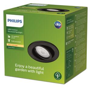 Philips 8720169266858 Outdoor Fresco vonkejšie zápustné bodové svítidlo 1xGU10 2700K IP23 černá