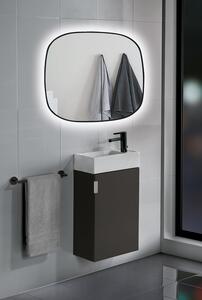 Sapho SHARON LED podsvícené zrcadlo 80x70cm, černá mat