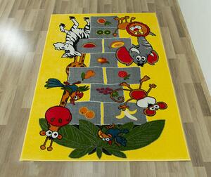 Makro Abra Dětský koberec Rainbow 11120/150 skákací panák žlutý Rozměr: 240x340 cm