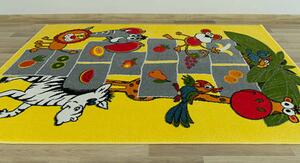 Makro Abra Dětský koberec Rainbow 11120/150 skákací panák žlutý Rozměr: 300x400 cm